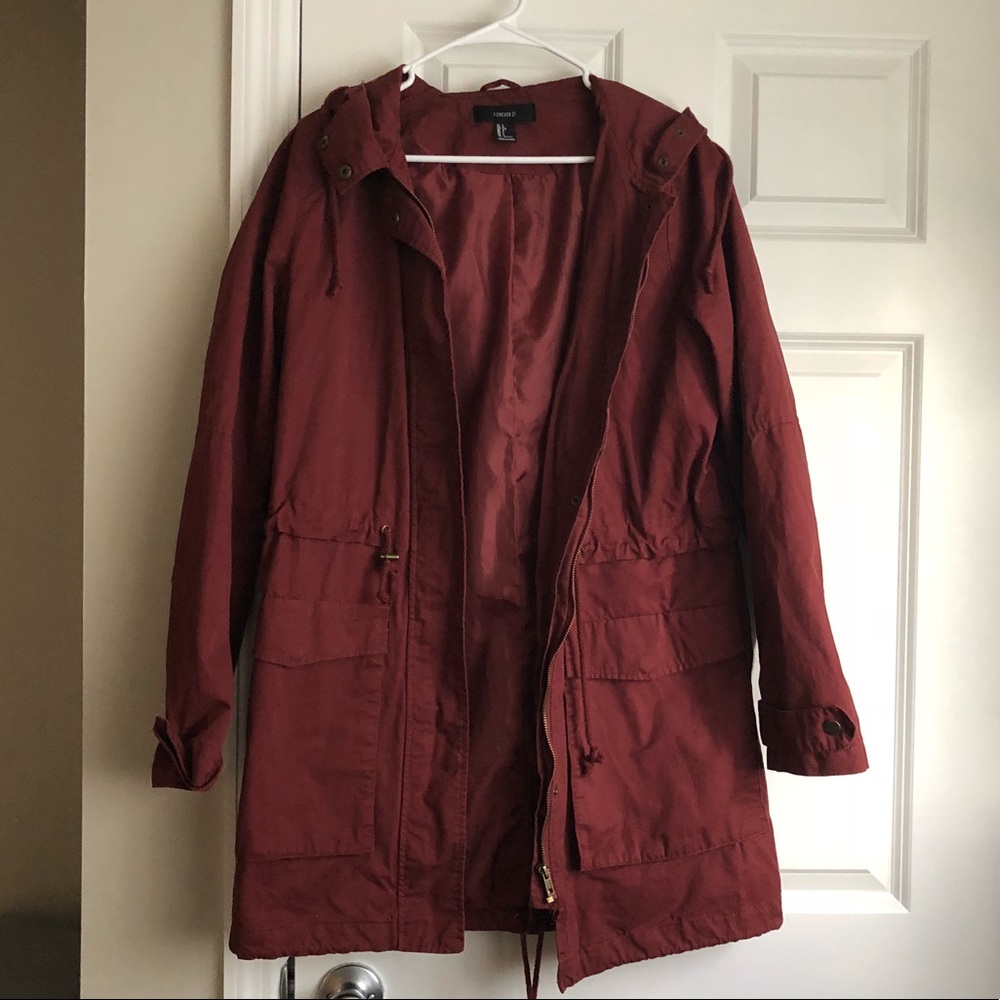 Maroon anorak jacket
